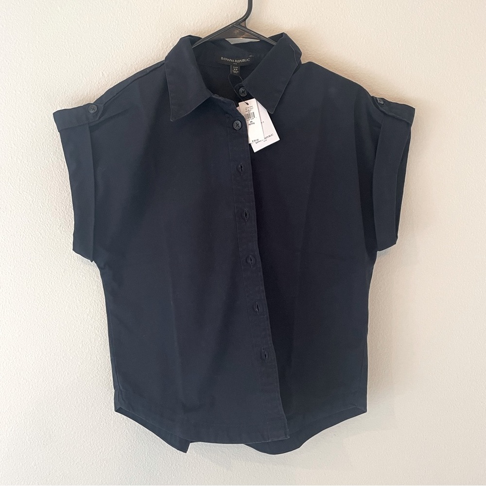 NWT Navy Utility Shirt. Banana Republic (XS petite)